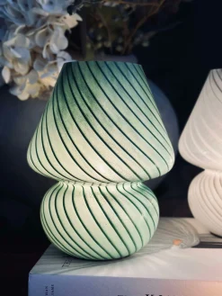 Mushroom Medium - Grøn mundblæst glas