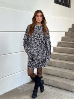 Nederdel Jane Leopard Grey
