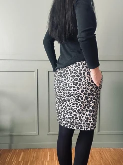 Nederdel Jane Leopard Grey