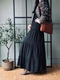 Nederdel med smock - Black