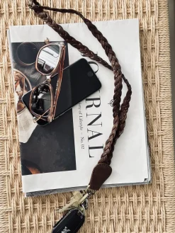 Nøglesnor – MIKO brunlæder flet