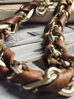 Nøglesnor – Walnut / Gold