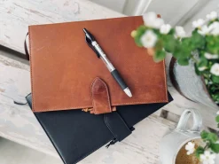 Notesbog i skind – Cognac – A5