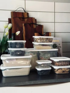 Opbevaringsbøtter m. låg - 11 stk.