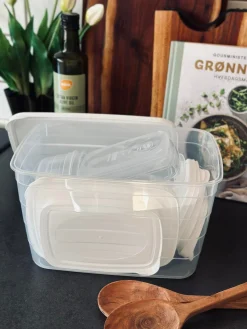 Opbevaringsbøtter m. låg - 11 stk.