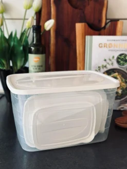 Opbevaringsbøtter m. låg - 11 stk.