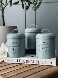 Opbevaringskrukker 3 stk - Dusty green