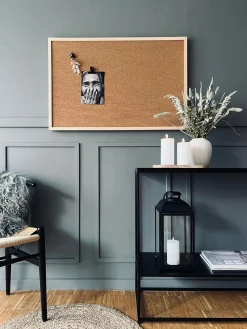 Opslagstavle kork 60x90 med kraftig ramme - Natur