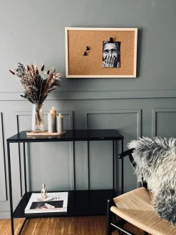 Opslagstavle kork 40x60cm - Kraftig ramme Natur