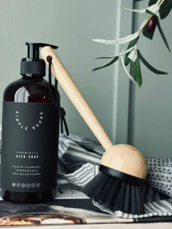 Opvaskebørste – Bambus med læderstrop