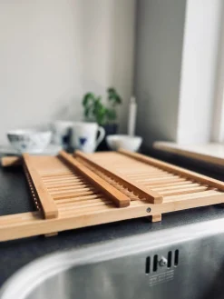 Opvaskestativ i bambus