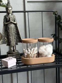 Organiser med låg i kork - 3 dele