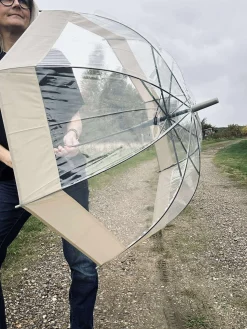 Paraply Transparent - Beige