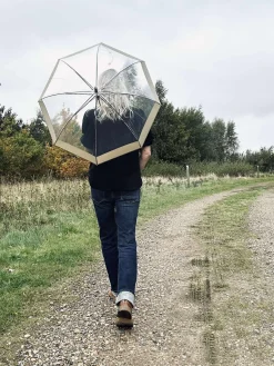 Paraply Transparent - Beige