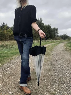 Paraply Transparent - Black