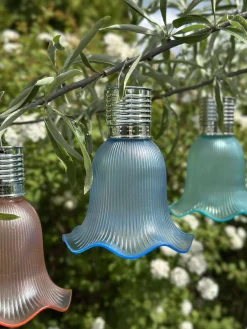 Pendel flower m. Solceller - Aqua