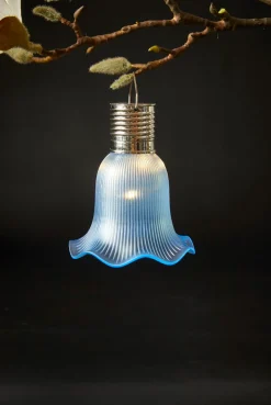 Pendel flower m. Solceller - Mørk Blå