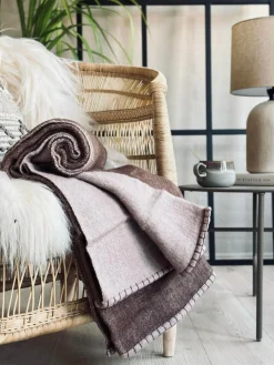 Plaid 100 % uld - Dark rose