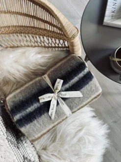 Plaid 100 % uld - Taupe strib