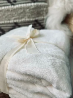 Plaid i fleece kingsize – White 180×230