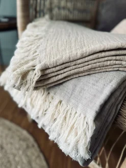 Plaid vævet med kork – Nature mix