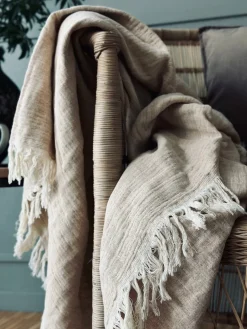 Plaid vævet med kork – Nature mix