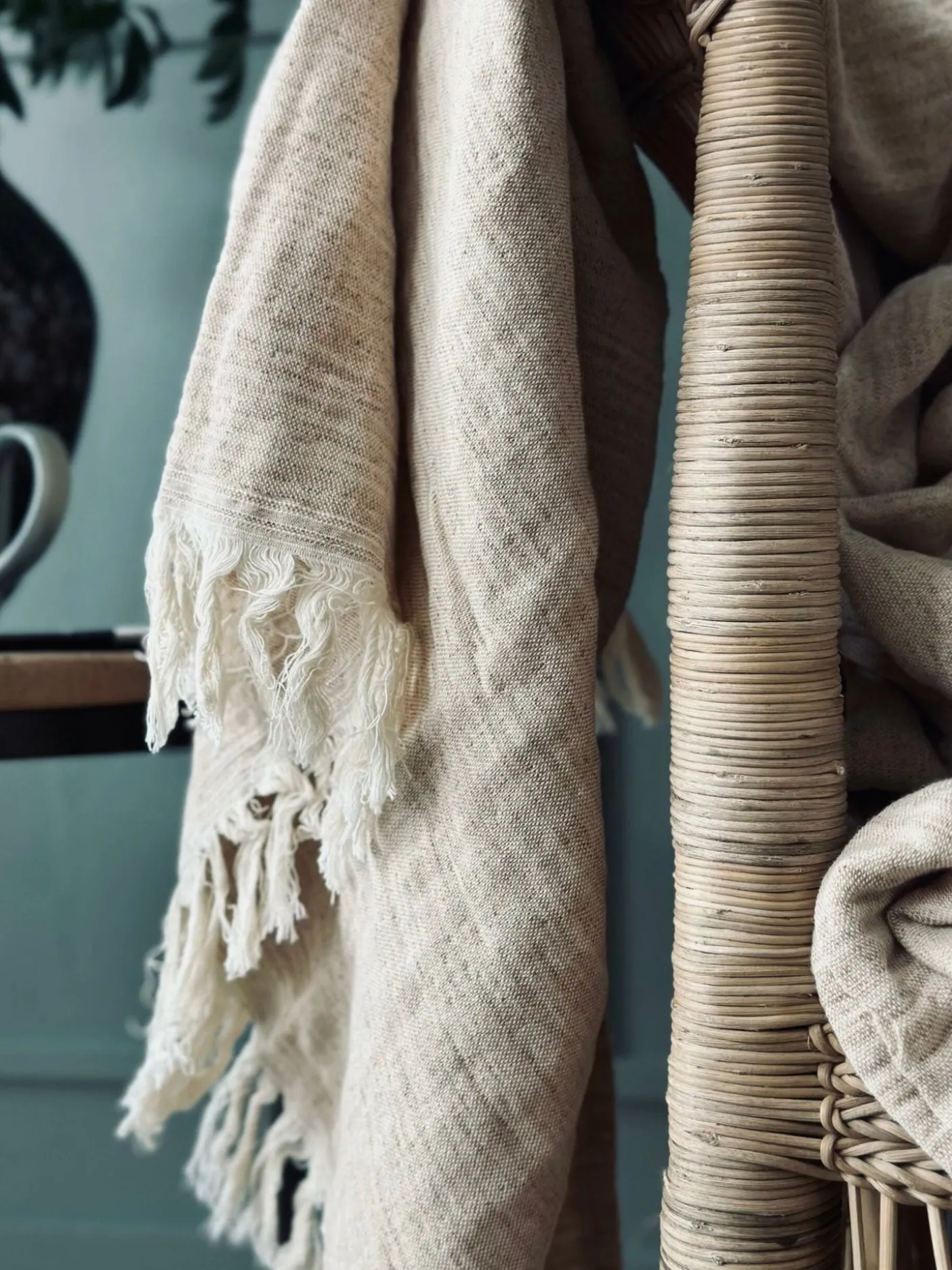 Plaid vævet med kork – Nature mix