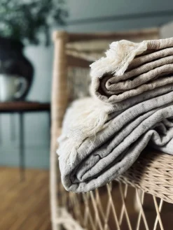 Plaid vævet med kork – Nature mix