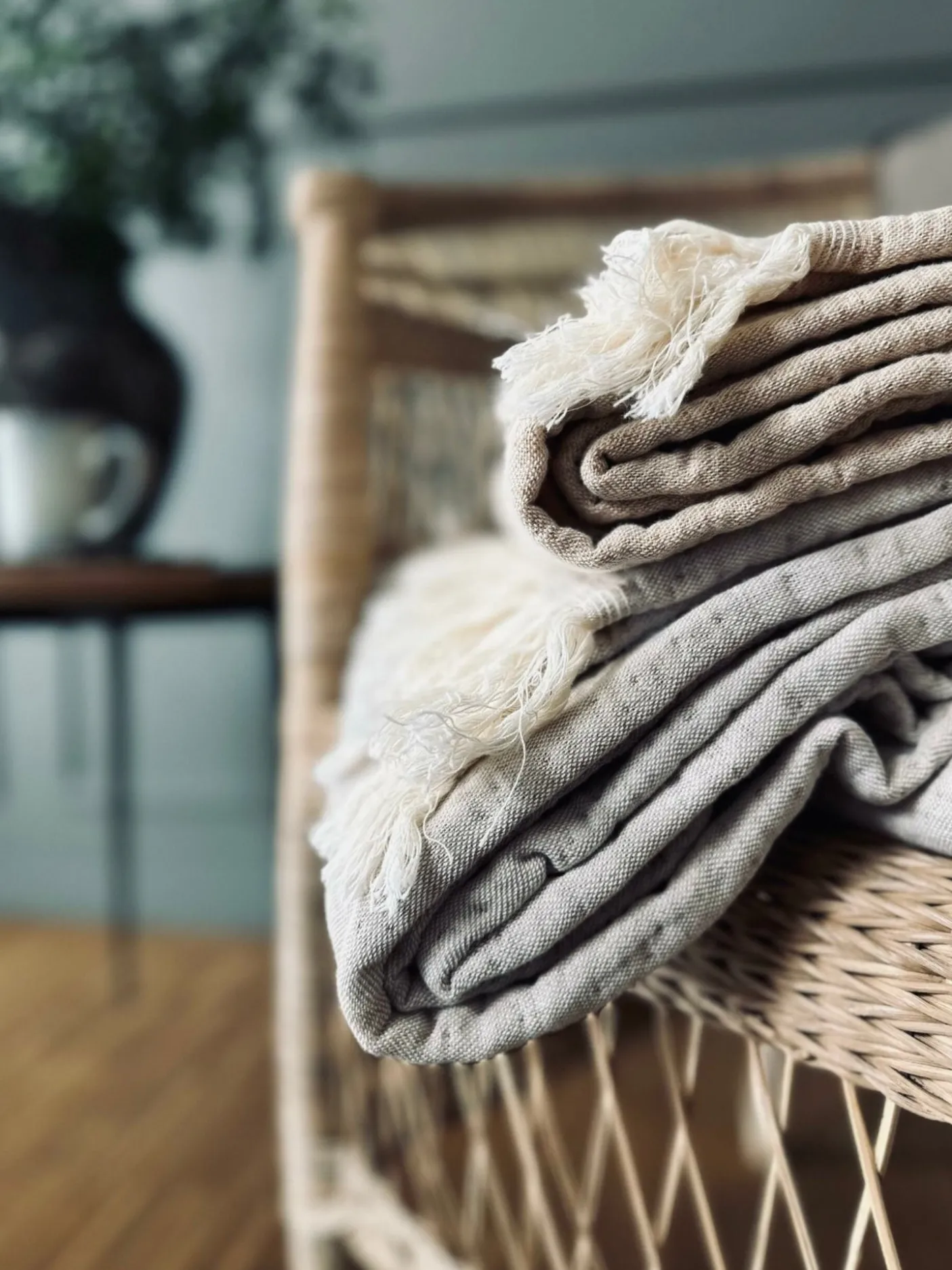 Plaid vævet med kork – Nature mix