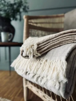 Plaid vævet med kork – Nature mix