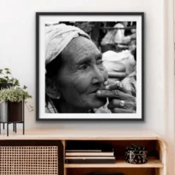 Plakat Dame med cigar - 50x50 cm