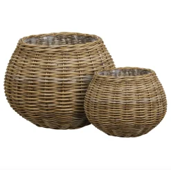 Plantekurve i natur rattan - 2 stk