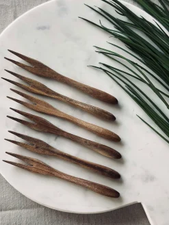 Pålægsgafler Akacia - 6 stk