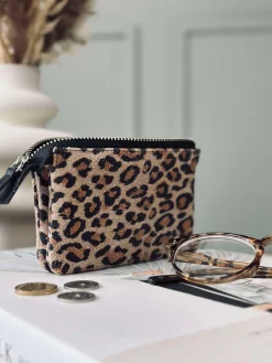 Pung i blød ruskind - Leopard