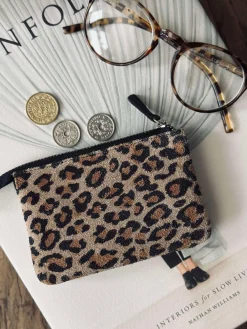 Pung i blød ruskind - Leopard