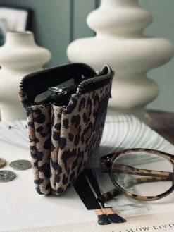 Pung i blød ruskind - Leopard