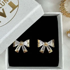 Øreringe ARIELLE m. Sløjfe og zirkoner