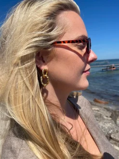 Øreringe Charlie forgyldt - Vandfast