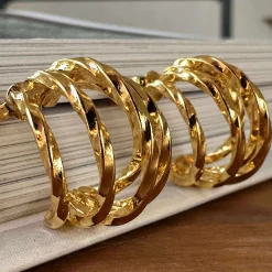 Øreringe Cornelia 20 mm - Forgyldt