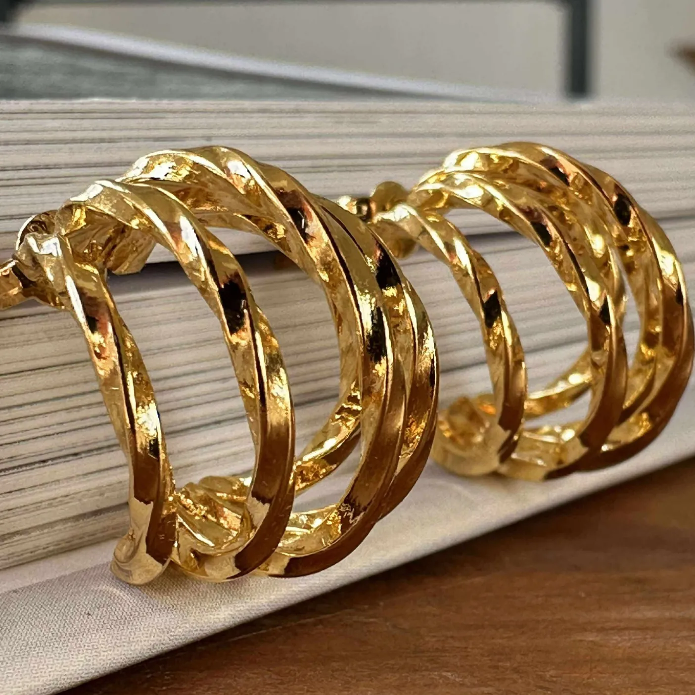 Øreringe Cornelia 20 mm - Forgyldt