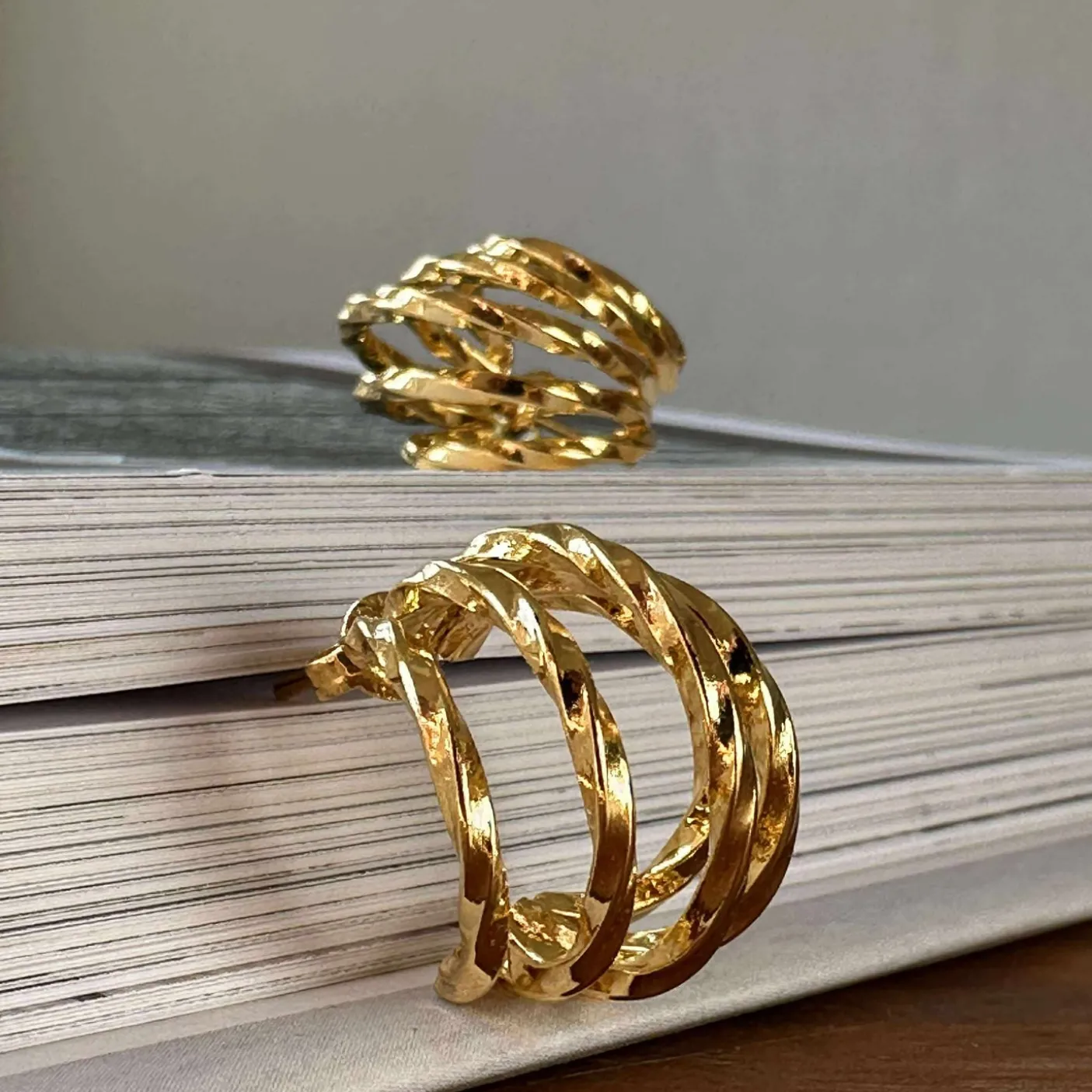 Øreringe Cornelia 20 mm - Forgyldt