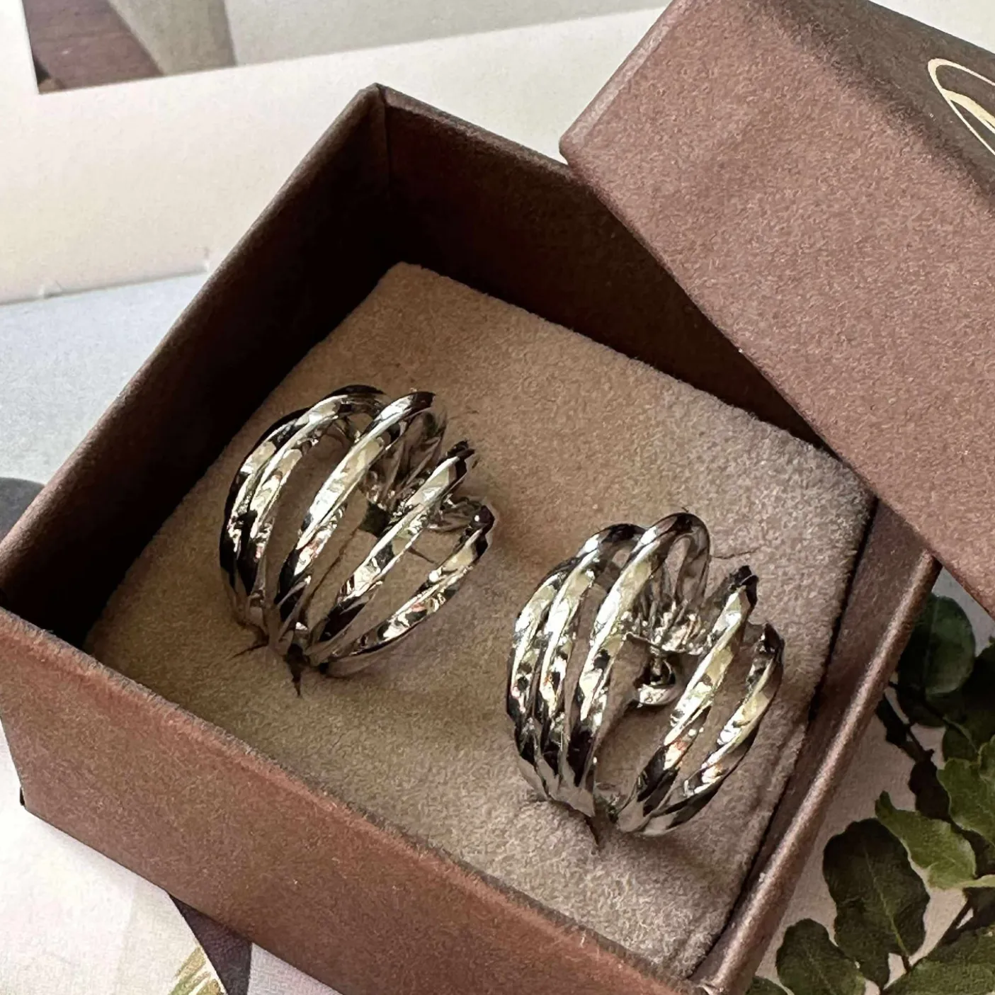 Øreringe Cornelia 20 mm - Sølvbelagt