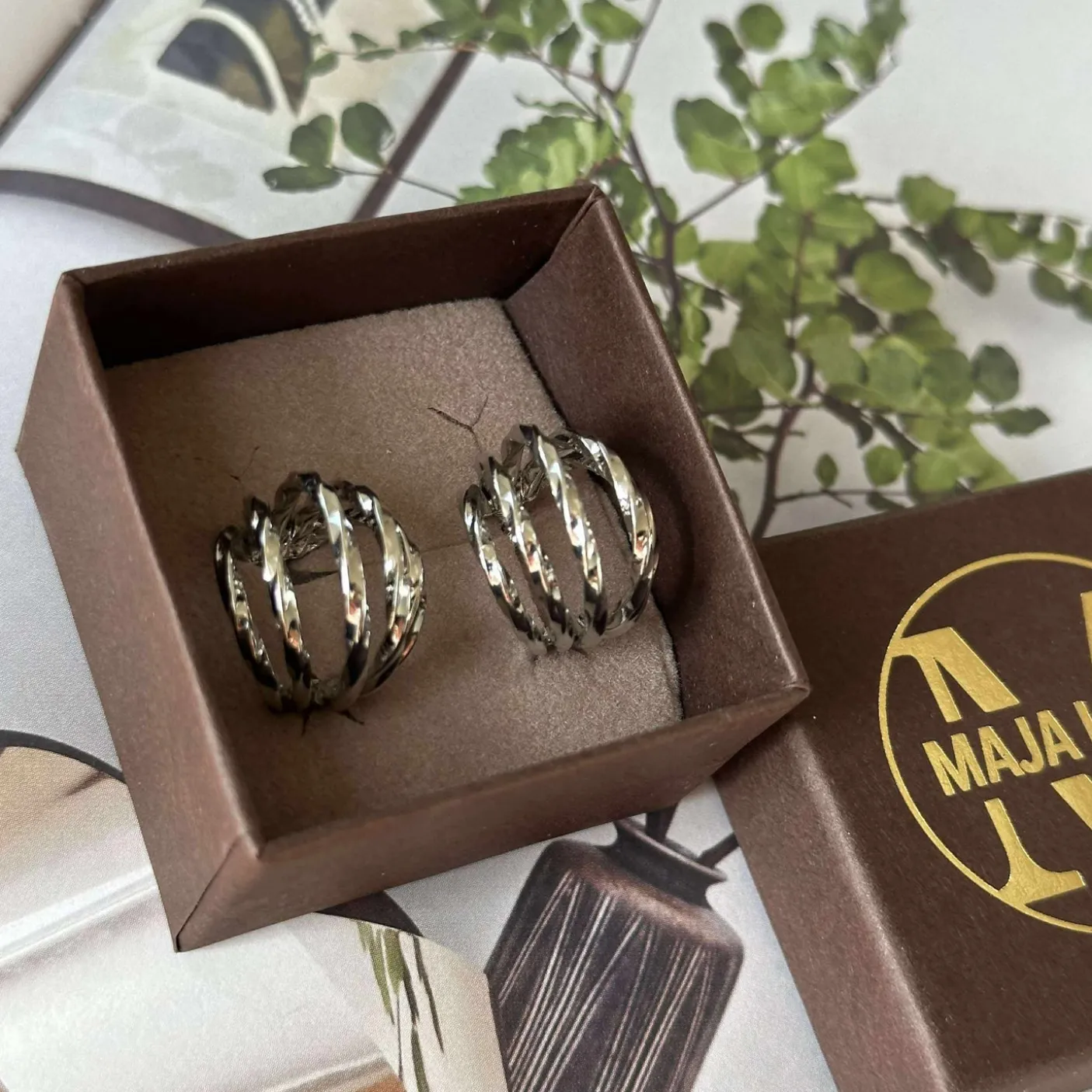 Øreringe Cornelia 20 mm - Sølvbelagt