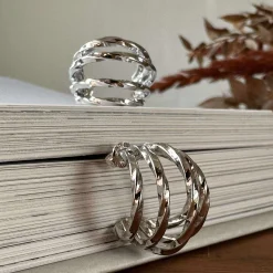 Øreringe Cornelia 20 mm - Sølvbelagt