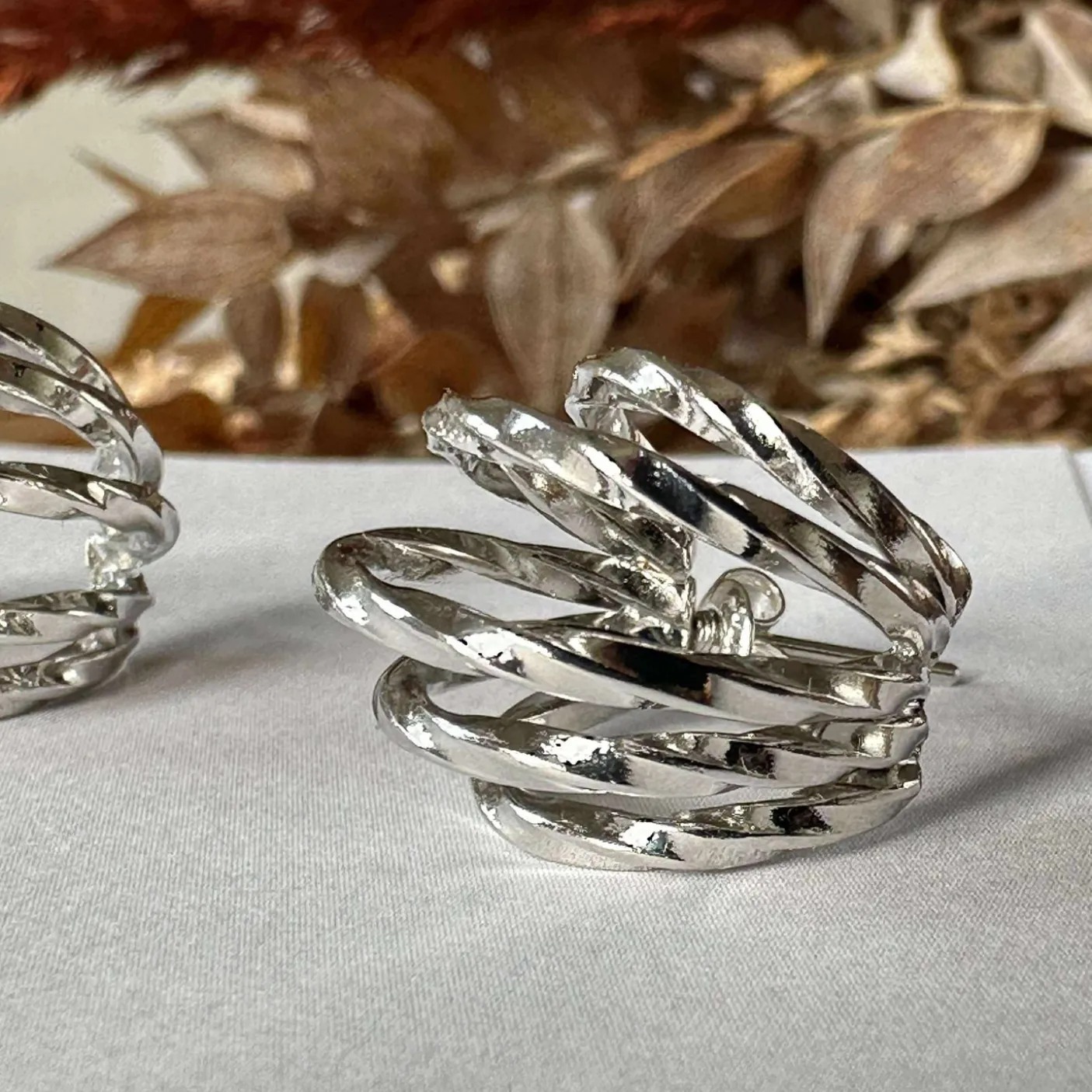 Øreringe Cornelia 20 mm - Sølvbelagt