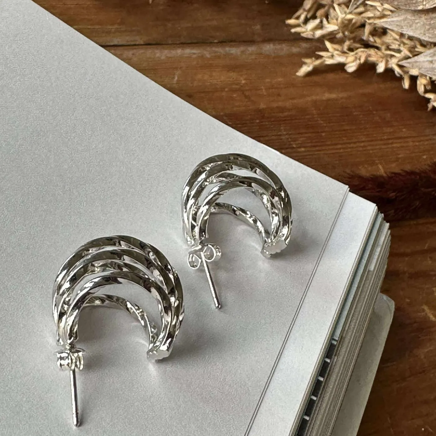 Øreringe Cornelia 20 mm - Sølvbelagt