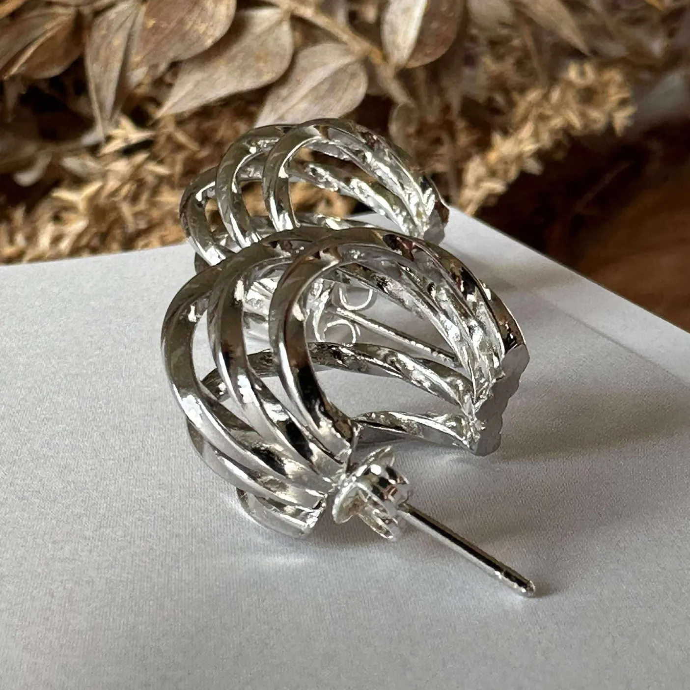 Øreringe Cornelia 20 mm - Sølvbelagt