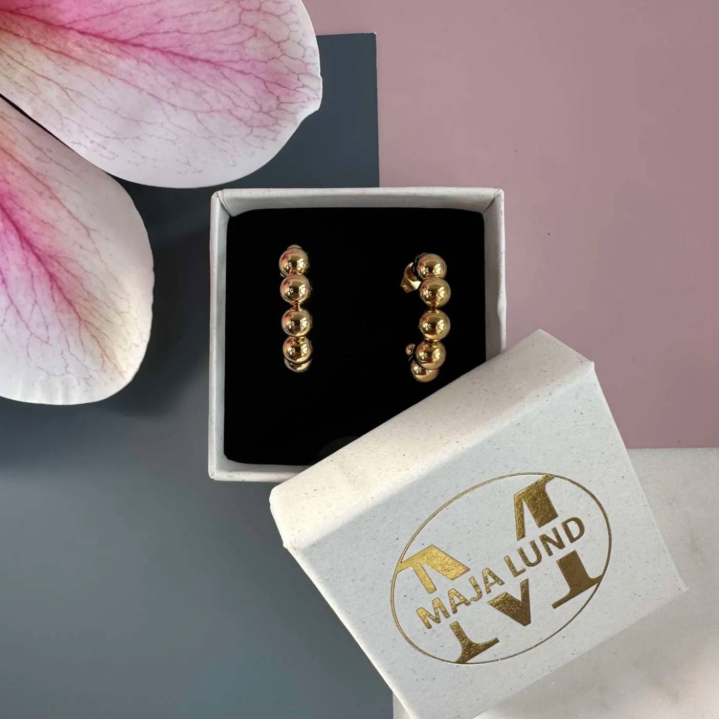 Øreringe Gunilla 20 mm - 18k forgyldt