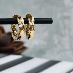 Øreringe Helena forgyldt - Vandfast