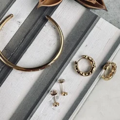 Øreringe Helena forgyldt - Vandfast